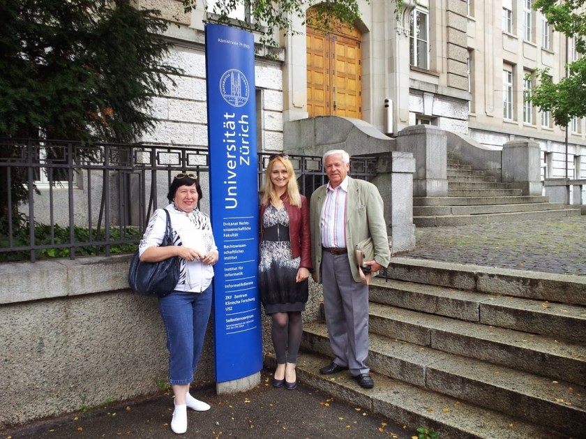 У Цюріхському університеті з професорами В.І. Борисовою, В.І. Борисовим та др. Лукаш